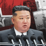 Imagen de un monumento conmemorativo en Pyongyang con nombres de soldados norcoreanos caídos en Ucrania