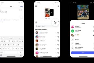 Una persona sosteniendo un teléfono con la aplicación de Instagram Plus abierta
