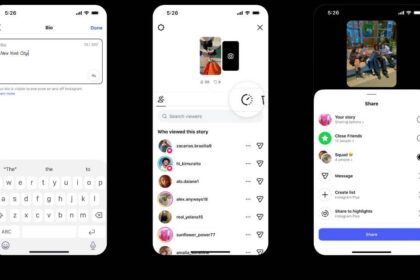 Una persona sosteniendo un teléfono con la aplicación de Instagram Plus abierta