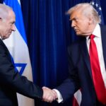 El presidente de Estados Unidos, Donald Trump, hablando en una rueda de prensa sobre el acuerdo con Irán