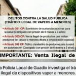 Imagen de un vapeo con un niño en el fondo, con un gran 'No' en rojo superpuesto