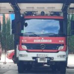 Imagen de un accidente de tráfico con dos coches implicados en la carretera LR-115