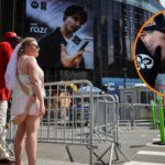 Multitud de fans de Taylor Swift frente al Madison Square Garden bajo calor extremo, símbolo de comunidad y turismo emocional